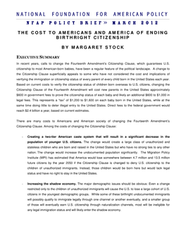 The Cost to Americans and America of Ending Birthright Citizenship