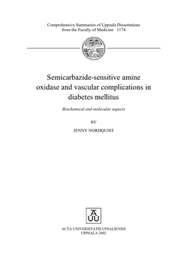 Semicarbazide-Sensitive Amine Oxidase and Vascular Complications in Diabetes Mellitus
