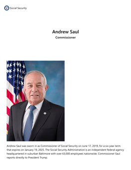 Andrew Saul Commissioner