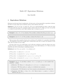 Math 127: Equivalence Relations