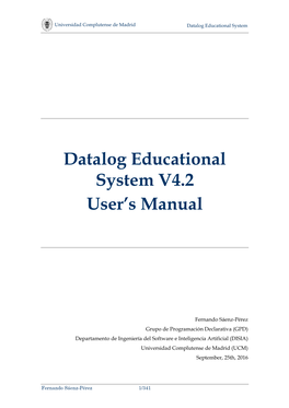 Datalog Educational System V4.2 User's Manual