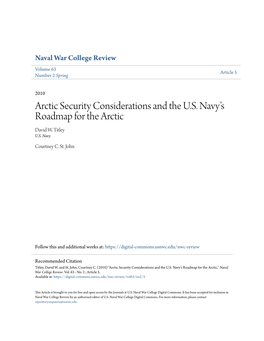 Arctic Security Considerations and the U.S. Navy's Roadmap for the Arctic