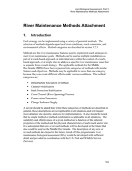 River Maintenance Methods Attachment