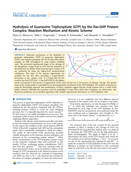 Hydrolysis of Guanosine Triphosphate (GTP) by the Ras·GAP Protein Complex: Reaction Mechanism and Kinetic Scheme † † ‡ § † ‡ Maria G