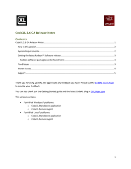Codexl 2.6 GA Release Notes