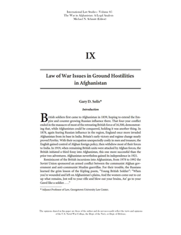 Law of War Issues in Ground Hostilities in Afghanistan