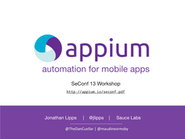 Automation for Mobile Apps