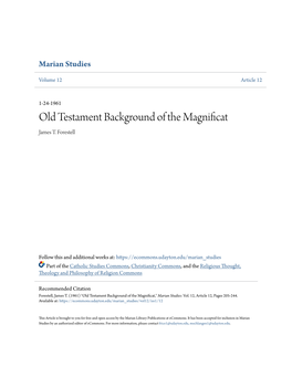 Old Testament Background of the Magnificat James T