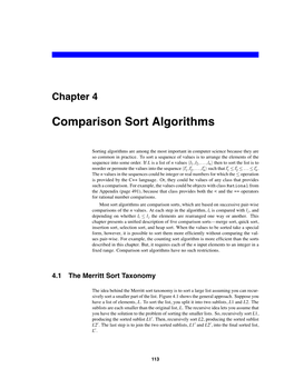 Comparison Sort Algorithms