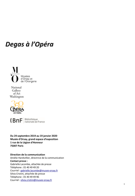 Degas À L'opéra Au Début Des Années 1870