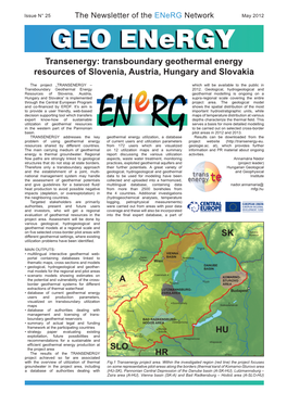 Transenergy: Transboundary Geothermal Energy Resources of Slovenia, Austria, Hungary and Slovakia