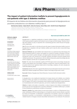 The Impact of Patient Information Leaflets to Prevent Hypoglycemia In