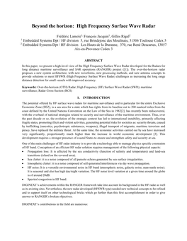 High Frequency Surface Wave Radar