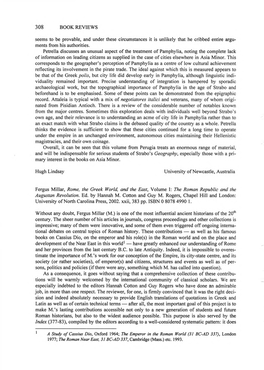 308 BOOK REVIEWS Seems to Be Provable, and Under These Circumstances It Is Unlikely That He Cribbed Entire Argu­ Ments from His Authorities