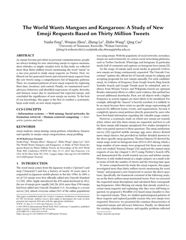 A Study of New Emoji Requests Based on Thirty Million Tweets