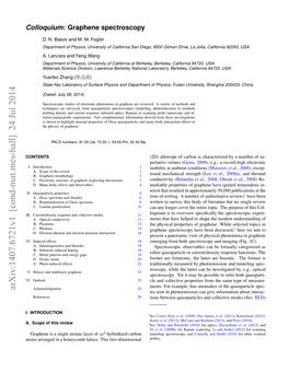 Graphene Spectroscopy