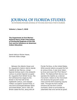 Fort Marion: Richard Henry Pratt’S Recreation of Penitential Regimes at the Old Fort and Its Influence on American Indian Education