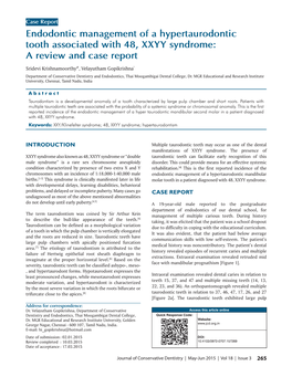 Endodontic Management of a Hypertaurodontic Tooth Associated