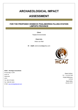 Archaeological Impact Assessment