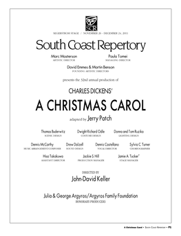 A CHRISTMAS CAROL Adapted by Jerry Patch