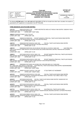 Thailand Vtbb (Bangkok (Acc/Fic/Com Centre)) Notam