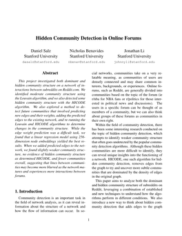 Hidden Community Detection in Online Forums