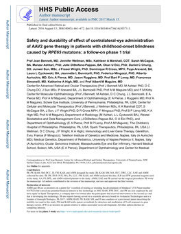 Safety and Durability of Effect of Contralateral-Eye Administration Of