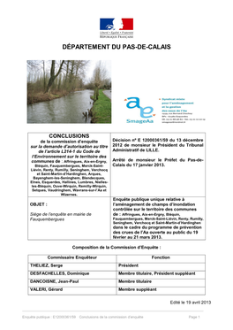 Conclusions Loi Sur L'eau