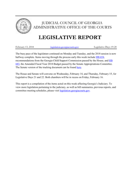 Legislative Report