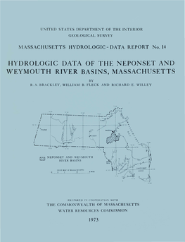 Hydrologic Data of the Neponset and Weymouth River Basins, Massachusetts