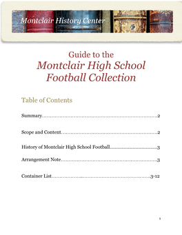 Montclair High School Football Collection