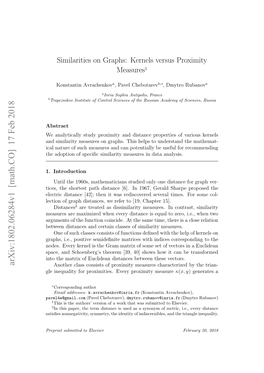 Similarities on Graphs: Kernels Versus Proximity Measures1