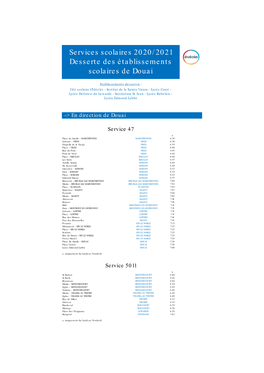 Services Scolaires 2020/2021 Desserte Des Établissements Scolaires De Douai