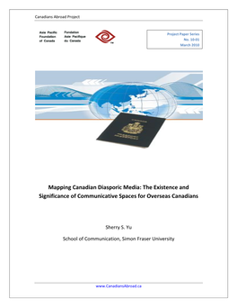 Mapping Canadian Diasporic Media: the Existence and Significance of Communicative Spaces for Overseas Canadians