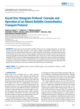 Keyed User Datagram Protocol: Concepts and Operation of an Almost Reliable Connectionless Transport Protocol