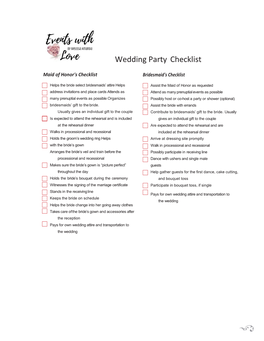 Wedding Party Checklist