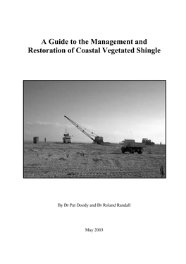 A Guide to the Management and Restoration of Coastal Vegetated Shingle