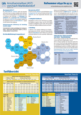 (AST) Rufnummer 08341/80 95 29 Von/Nach Marktoberdorf Tarifübersicht