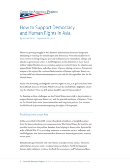 How to Support Democracy and Human Rights in Asia by Michael Fuchs September 16, 2019
