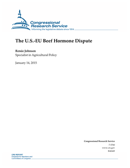 The U.S.-EU Beef Hormone Dispute