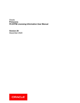 P6 EPPM Licensing Information User Manual