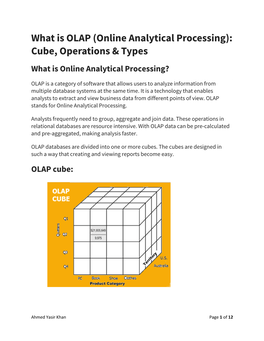 What Is OLAP (Online Analytical Processing): Cube, Operations & Types What Is Online Analytical Processing?
