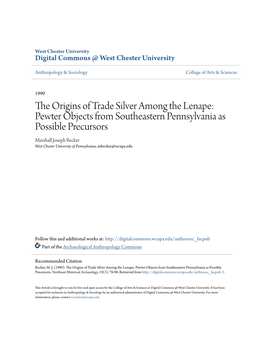 The Origins of Trade Silver Among the Lenape: Pewter Objects From