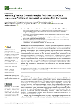 Assessing Various Control Samples for Microarray Gene Expression Proﬁling of Laryngeal Squamous Cell Carcinoma