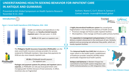 Understanding Health-Seeking Behavior for Inpatient Care in Antique and Guimaras