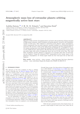 Atmospheric Mass Loss of Extrasolar Planets Orbiting Magnetically Active