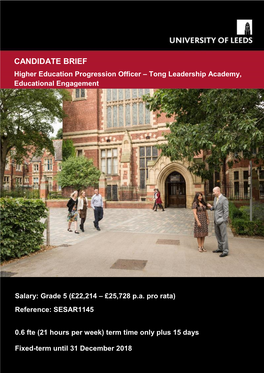 (NCOP) Higher Education Progression Officer – Tong Leadership Academy Go Higher West Yorkshire