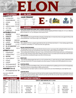 ELON PHOENIX 3-7-3, 1-3-0 CAA NEIL PAYNE UNCW RECORDS HEAD COACH 11 at Coastal Carolina (Exh.) L, 0-1 2-4-1 3-7-3 HOME ALL-TIME RECORD Vs