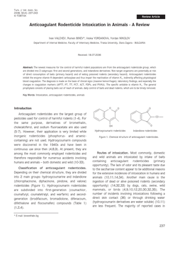 Anticoagulant Rodenticide Intoxication in Animals - a Review