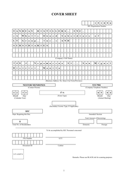 Tanduay Distillers, Inc. and Subsidiaries Index to Financial Statements and Supplementary Schedules Sec Form 17-A